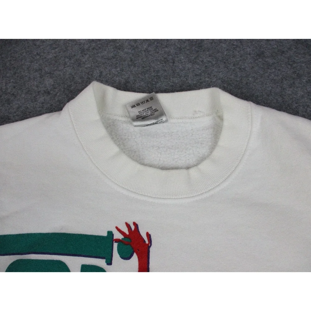 VINTAGE Jazzercise Sweatshirt Mens XL White Red Fruit Of The Loom Sweater 90s